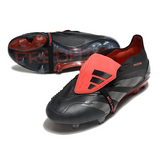 Chuteira Campo Adidas Predator 30 Elite Com Lingua FG Preta e Vermelha